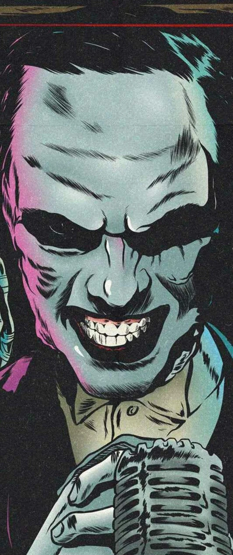 Mr. Graves, the full-color illustrated host of Your Horror Show, at his microphone